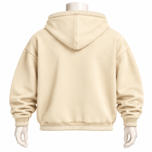 Sweat-shirt à capuche surdimensionné Karem avec bordure cousue, effet vieilli, surpiqûres contrastées, poche kangourou, style streetwear vintage - Product Image 2