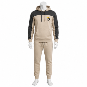 Conjunto Deportivo para Hombre con Capucha en Blanco y Negro, Pantalones Deportivos de Manga Larga, Ropa Casual de Otoño con Logotipo Frontal - Product Image 1