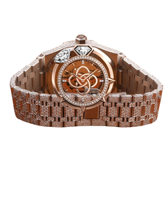 Reloj de Lujo para Hombre de Alta Gama, en Acero Inoxidable Color Oro Rosa, Bisel Octagonal, Correa de 20 mm, Movimiento Analógico de Cuarzo - Product Image 4
