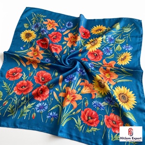 Pañuelo Cuadrado de Alta Calidad con Impresión Digital, Tela Ligera, Accesorios de Moda de Marca, Suministro al por Mayor, Fabricante OEM ODM - Product Image 4