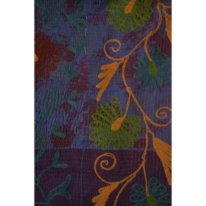 ผ้าห่มปักลายโบโฮ คันธา ซูซานี ทำมือ ผ้าฝ้ายวินเทจลายดอกไม้ เป็นมิตรกับสิ่งแวดล้อม ซักได้ ใช้ได้ทุกฤดู ผ้าคลุมเตียงอินเดีย ผ้าคลุมบ้าน - Product Image 6