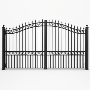 Puerta de Entrada de Doble Hoja para Garaje, Patio y Hogar, Resistente, de Hierro Negro con Recubrimiento en Polvo, Impermeable, para Mayor Seguridad - Product Image 3