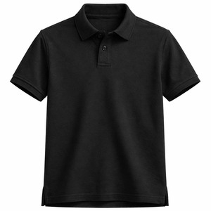 เสื้อโปโลผู้ชายสีดำล้วน แขนสั้น ผ้าปิเก้ คอตตอน ระบายอากาศได้ดี สวมใส่สบาย เหมาะสำหรับกอล์ฟ ชุดยูนิฟอร์ม เสื้อโปโลพื้นฐาน ขายส่ง - Product Image 5