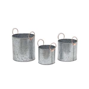 Plantadores de plata funeraria de estilo occidental, alta calidad, macetero galvanizado con mango Chapado en cobre - Product Image 1