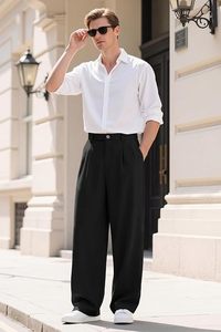 กางเกงลำลองผู้ชาย Omni Slacks ทรงหลวมพร้อมห่วงร้อยเข็มขัด กางเกงทำงานทรงสบาย ใส่ได้ทุกวัน - Product Image 4