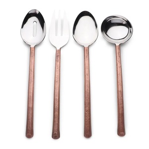 Lot de Cuillères de Service en Bronze Forgé de Qualité Commerciale pour Buffets d'Hôtel, Ustensiles Robustes pour Hôtesses, Restaurants et Usage Domestique - Product Image 1