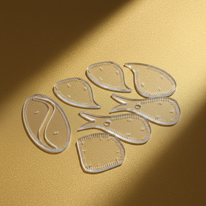 Plantilla Profesional de Acrílico Transparente para Mapeo de Cejas, Regla Nano para Cejas con Marcas de Medición Permanentes de Precisión - Product Image 1