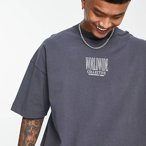 T-shirt surdimensionné de haute qualité 100% coton lourd pour hommes, logo personnalisé, couleur unie, t-shirts de club - Product Image 3