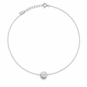 Colgante de Diamante Moissanite para Mujer, Corte Brillante Redondo, Chapado en Oro Blanco de 14K - Product Image 3