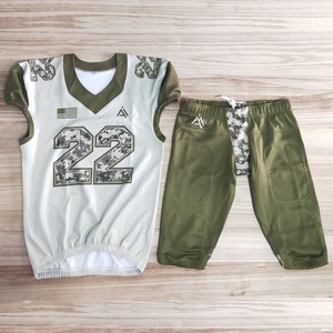 Maillot de football américain avec motif étoiles et rayures, numéro 20, uniforme en maille sans manches pour hommes, pantalon blanc à taille élastique - Product Image 3