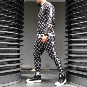Winter Sale Men's Urban Front Zipper Enclosure Track Suit With Ribbed Hem & Cuff Zip <b>Up</b> Printed Fabric Sublimated Sweat Suit Set - Product Image 6