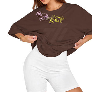 Camisetas Extra Grandes para Mujer, Ligeras, Suaves al Tacto, Ecológicas, 100% Algodón, Transpirables, de Secado Rápido, MOQ Bajo - Product Image 4