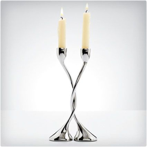 Modern Look <b>Silver</b> Stainless Steel <b>Candlestick</b> Holder Set Of 2 Taper Candle Holders For Home Wedding Decoration - Product Image 1