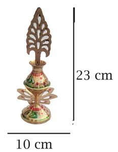 Porta Meena Surma Kajal de Latón Chapado en Oro Hecho a Mano con Diseño Floral, Objeto Decorativo Moderno para Decoración de Mesa en Diwali - Product Image 3