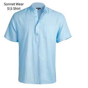 เสื้อเชิ้ตแขนสั้นสีพื้นสำหรับผู้ชาย วี นิค - Product Image 6