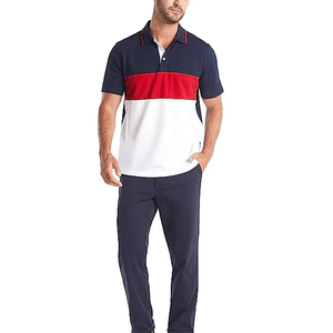 Camisetas Polo con Bloques de Color, Nuevo Diseño con Paneles en Contraste, Cuello Camisero Informal, Transpirable, Cómodo, Manga Corta - Product Image 3