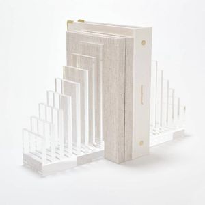Customized Acrylic Bookend Organizer For Modern Workspace <b>Study</b> <b>Table</b> And Decorative Shelf Display - Product Image 1