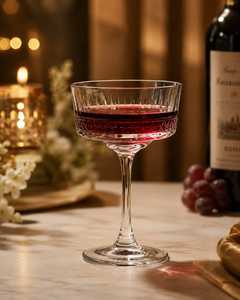 Verres à vin rouge à pied de luxe vintage, motif feux d'artifice en relief, coupe diamant, écologiques, pour flûtes - Product Image 1