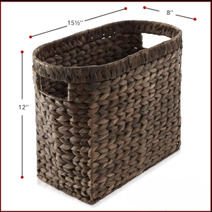 Paniers de rangement en jacinthe d'eau écologiques de haute qualité avec poignées pour vêtements, style rustique, multi-usages, maison, bureau, salon - Product Image 2