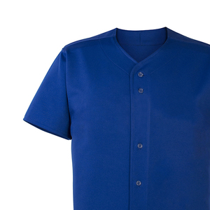 Plain Blank Button Down Closure <b>Baseball</b> Softball Uniforms Polyester Knit Jerseys Matching Performance Pants Sets In Low MOQ - Product Image 4
