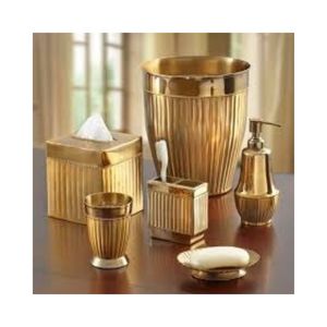 Ensemble de salle de bain en acier inoxydable de qualité supérieure : porte-serviettes, distributeur de savon, gobelet à brosse à dents, poubelle - Product Image 1