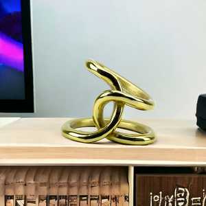 16cm H X 18cm W X 20cm L Aluminium Sculpture Artistic Tabletop <b>Decor</b> Modern Minimalist Design Handmade Irregular Shape Home - Product Image 5