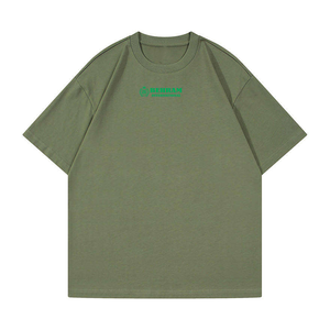 เสื้อยืดถักสั่งทำขายส่ง ผ้าฝ้าย 100% ทรงหลวม สไตล์ไฮสตรีท ไหล่ตก ทรงโอเวอร์ไซส์ สำหรับผู้ชาย ผ้าไม่เป็นขุย สีพื้น - Product Image 6