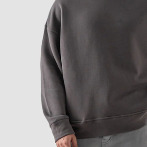 Sweat à capuche oversize en molleton de coton mélangé pour homme, uni, hiver, décontracté, broderie personnalisée, impression de logo - Product Image 3