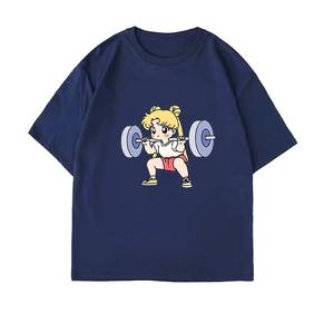 Camiseta Deportiva para Mujer, 100% Algodón, Informal, Lisa, para Niñas, Conjuntos Madre-Hija, Verano, Regular, Linda, Dulce, Divertida, Manga Corta - Product Image 1