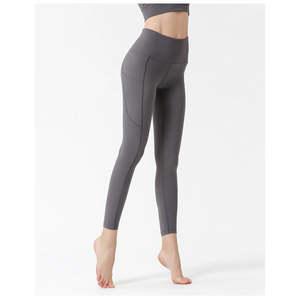 Pantalons de yoga pour femmes, couleur noire, avec poches zippées, pantalon de compression en nylon, leggings de sport pour femmes, leggings de yoga pour femmes - Product Image 6