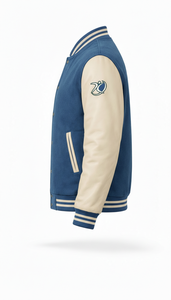 Sustainable American Style Winter Varsity <b>Jacket</b> Eco-Friendly Hooded Front Logo Embroidery Patches - Product Image 3