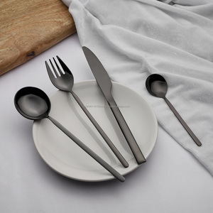 Juego de cubiertos/cubiertos de acero inoxidable Pvd negro Grado 202/304 Cuchara brillante Tenedor y cuchillo Cuchara para bebé-Hecho EN LA India - Product Image 4