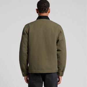 <b>Canvas</b> Custom Bomber Corduroy Collar Hemp Cotton <b>Jacket</b> For Men Wholesale <b>Canvas</b> <b>Jacket</b> High Quality Cotton Work <b>Jackets</b> - Product Image 2
