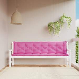 Ensemble de 2 coussins de banc de jardin extra longs roses 100% polyester, housses de coussin élégantes - Product Image 1