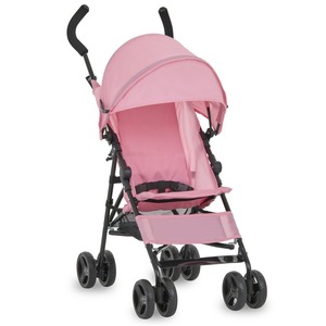 Poussette bébé avec cadre en acier inoxydable, siège en tissu, 0-3 ans, réversible, pliable avec une seule poignée, grandes roues, couleur corail noir - Product Image 3