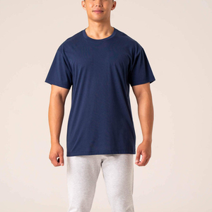 T-shirt Homme Oversize en Maille Streetwear Personnalisé Col Rond Uni Manches Courtes Imprimées Épaules Tombantes - Product Image 6