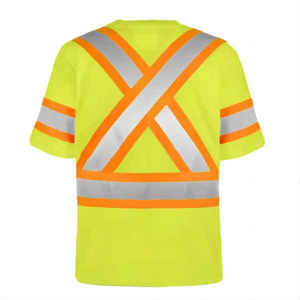 Vêtements de travail de sécurité à manches courtes, haute visibilité, imperméables, avec logo personnalisé imprimé, réfléchissants, pour hommes, conforme à la norme ANSI Classe 1, vente en gros - Product Image 2