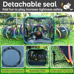 Catio Portatile 7-in-1 per Esterni con Tenda, Tunnel, Box Pieghevole e Borsa per il Trasporto - per Gatti da Interno - Product Image 3