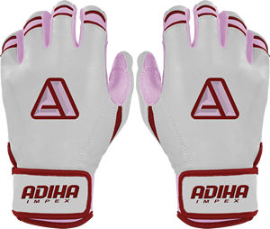 ถุงมือตีเบสบอลแบบขายส่ง ข้อมือสั้น กันลื่น ปิดด้วยแถบตีนตุ๊กแก คุณภาพสูง สีชมพูอ่อนขาว ผลิตโดย Adiha impex - Product Image 1