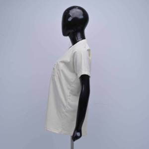 Camisetas de Mujer de Manga Corta de Algodón Blanco de Primera Calidad con Logotipo Personalizado, Fabricación OEM, Bordado en Relieve en la Parte Delantera - Product Image 2