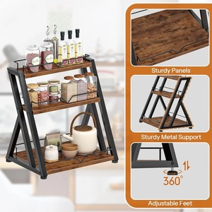 Stylish Wooden <b>Spice</b> Storage Shelf Ideal <b>For</b> Countertop Display And Pantry Management Supports Efficient Meal Preparation - Product Image 5