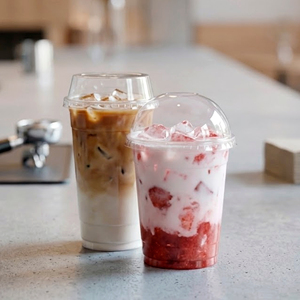 <b>Cold</b> Beverage <b>Cup</b> 95mm PP/PET Disposable <b>Cups</b> Clear Plastic <b>Cup</b> with Lid for Tea Coffee - Product Image 1