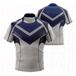 เสื้อรักบี้โพลีเอสเตอร์ 100% คุณภาพสูง ขายส่ง ชุดทีมแบบกำหนดเอง ยอดขายดี ชุดยูนิฟอร์มรักบี้สำหรับผู้ใหญ่ พิมพ์ลายได้ตามต้องการ - Product Image 1