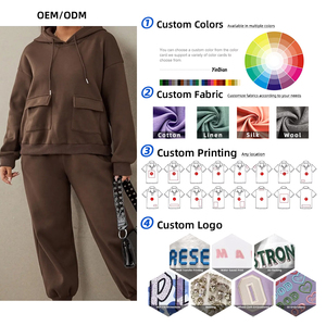 เสื้อฮู้ดผู้หญิงพิมพ์ลายปักโลโก้ตามสั่ง ผ้าเฟรนช์เทอร์รี่ สีพื้น สวมใส่สบายๆ สำหรับฤดูใบไม้ผลิ - Product Image 4