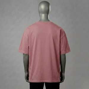 Camiseta Rosa Extra Grande para Hombre, con Logotipo Personalizado, Cuello Redondo, Algodón Premium, Corte Holgado, Estilo Urbano, Suave, Transpirable, Informal, Manga Corta - Product Image 2