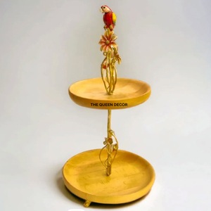 Luxury Oval Metal Cake Stand for Wedding Decor and Party Supplies Wholesale Hot Sale 2 Tier Cake Stand <b>Tree</b> <b>Branch</b> Golden - Product Image 2