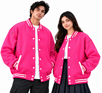 Vestes de baseball oversize en molleton de coton pour hommes et femmes, avec doublure en satin imprimée sur mesure, pour le sport décontracté