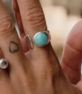 Natural Cut Amazonite 925 Sterling Silver <b>Adjustable</b> Bohemian Midi Statement <b>Ring</b> with Bezel Setting and Lock Shape - Product Image 2