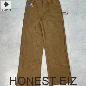 Pantalon cargo décontracté pour homme Honest Eiz, taille haute, coupe droite, 100% coton toile, vêtements de travail, plusieurs poches, respirant - Product Image 1