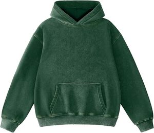 Sweat-shirt à capuche unisexe surdimensionné, couleur unie, avec poche, décontracté, automne, 100% coton molletonné, écologique, sportif, coupe classique - Product Image 4